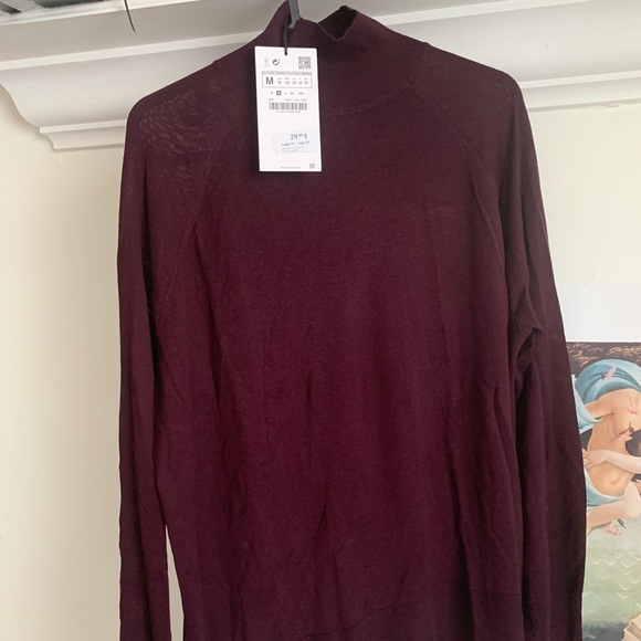 NWT Zara Mock Neck Light Sweater - Picture 2 of 4